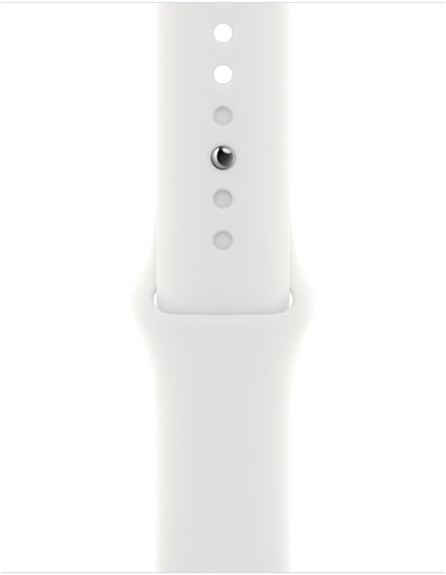 Apple Watch Series 8 GPS de 45 mm — Caja de aluminio en color plata, correa deportiva blanca (reacondicionado)