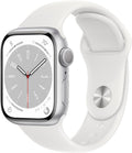 Apple Watch Series 8 GPS 45mm — Boîtier Aluminium Argent, Bracelet Sport Blanc (Reconditionné)